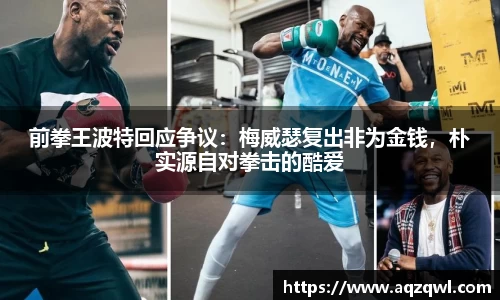 前拳王波特回应争议：梅威瑟复出非为金钱，朴实源自对拳击的酷爱